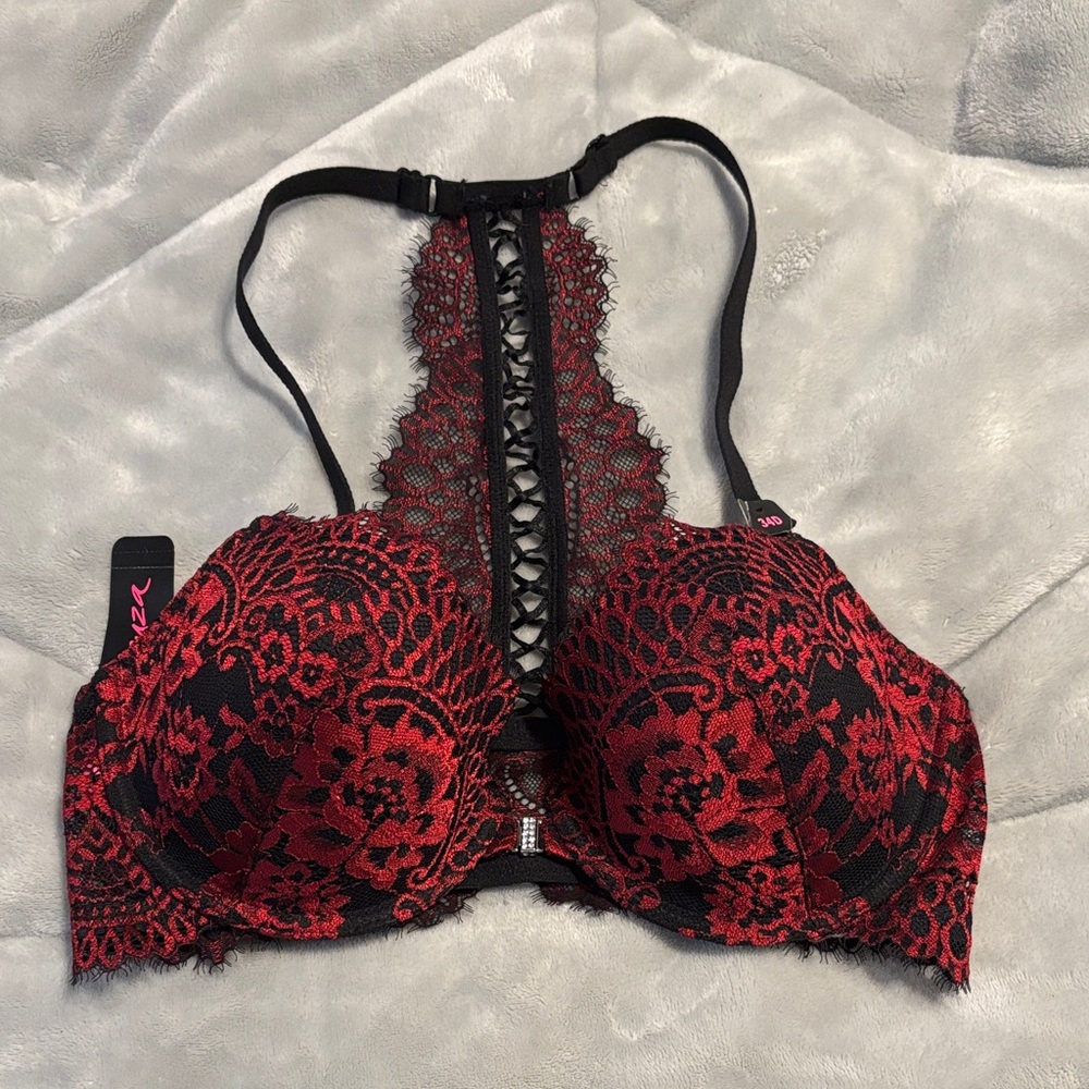 Elegant Red Lace Women's Bra
